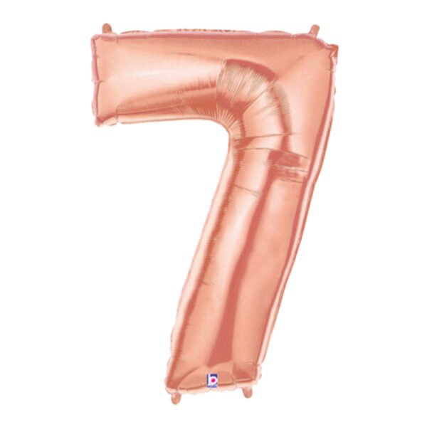rose gold number 7 super shape helium balloon the brat shack