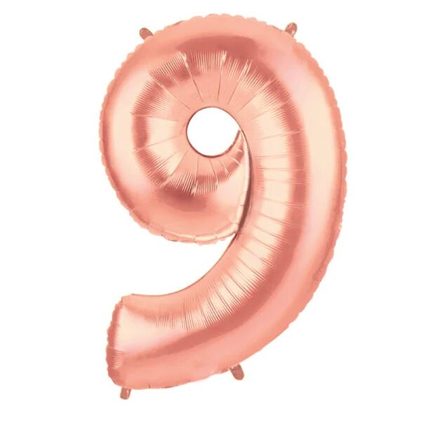 The brat shack rose gold number 9 balloon large