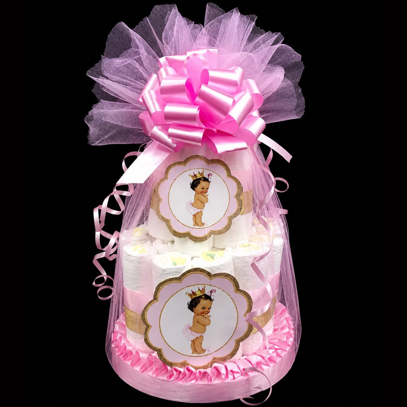 The brat shack baby girl diaper cake