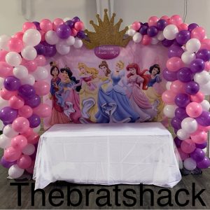 The brat shack disney princess balloon arch