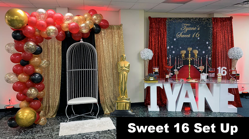 sweet 16 set up party planning