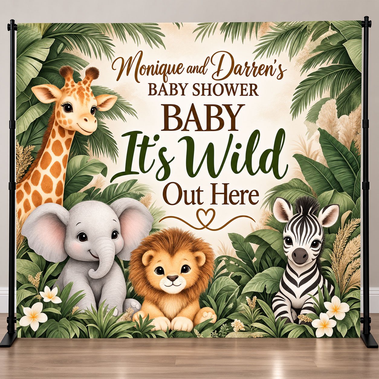 Baby its Wild Safari Baby Shower Backdrop