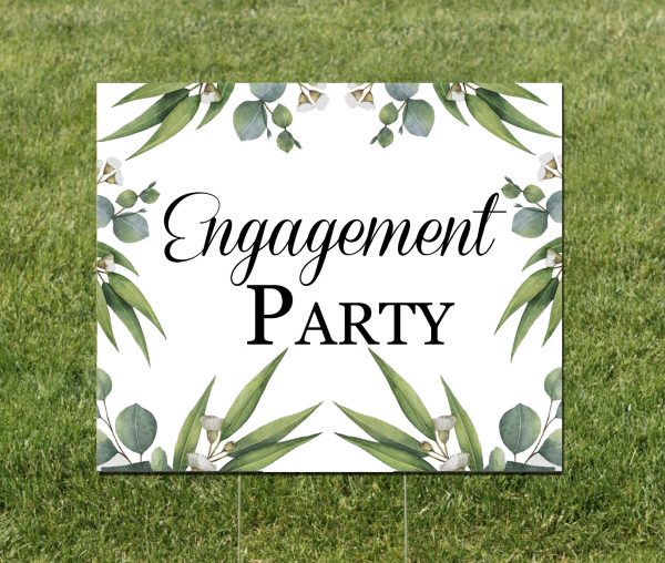 Greenery Engagement Yard Sign