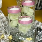the brat shack trio vase with floating candle centerpiece rental