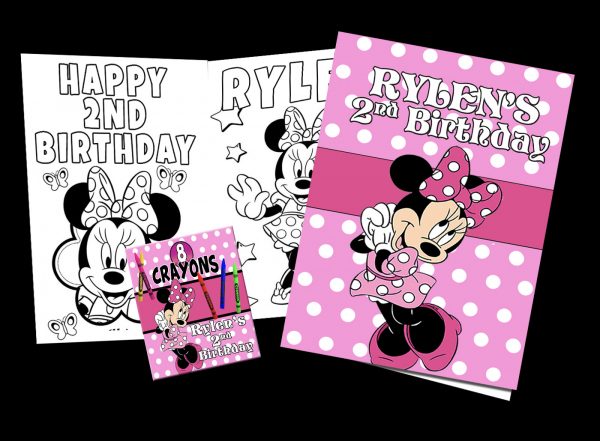 Minnie Mouse Coloring Sheet and Crayon Pack