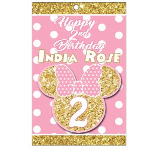 Pink and Gold Minnie Mouse Theme Capri Sun Label