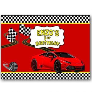 Race Car theme Personalized Label for birthday party