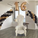 Sweet 16 Spiral Balloon Arch by the brat shack