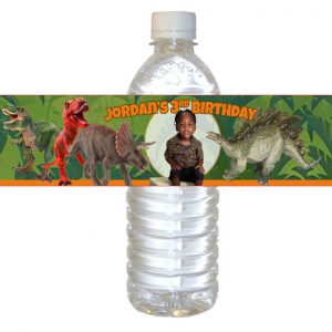 Dinosaur theme Personalized Water Bottle Label