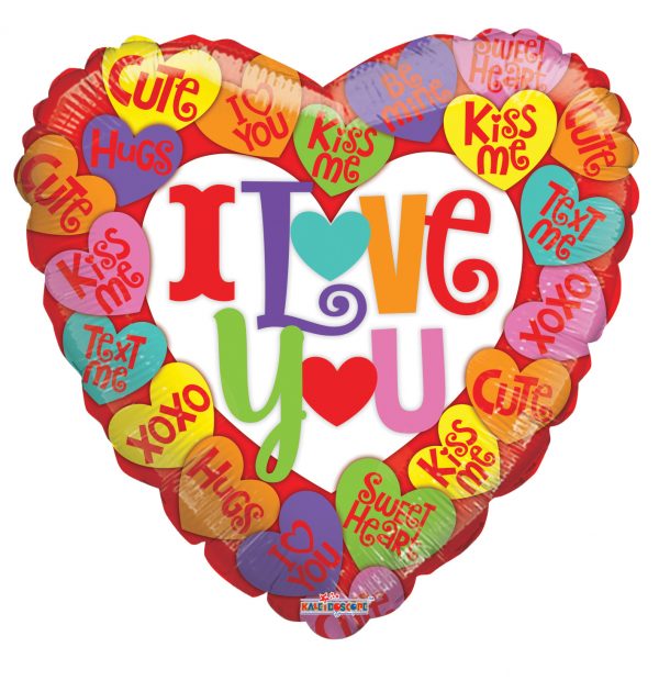 Valentine's Day- I Love You Messages Mylar Balloon 18"