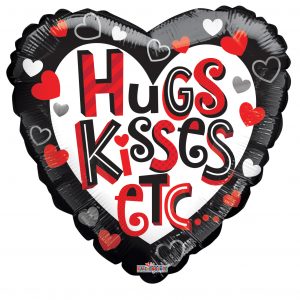 Valentine's Day- Hugs & Kisses Etc Mylar Foil Balloon 18"
