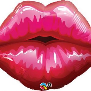 Valentines Day Big Kissey Lip Mylar Supershape Balloon 30"