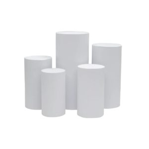 3 Pieces - White Metal Pillars for Rent