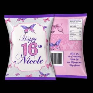 butterfly chip bags the brat shack Party Store