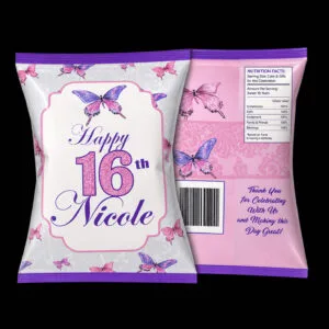 Personalized Sweet 16 Chip Bags