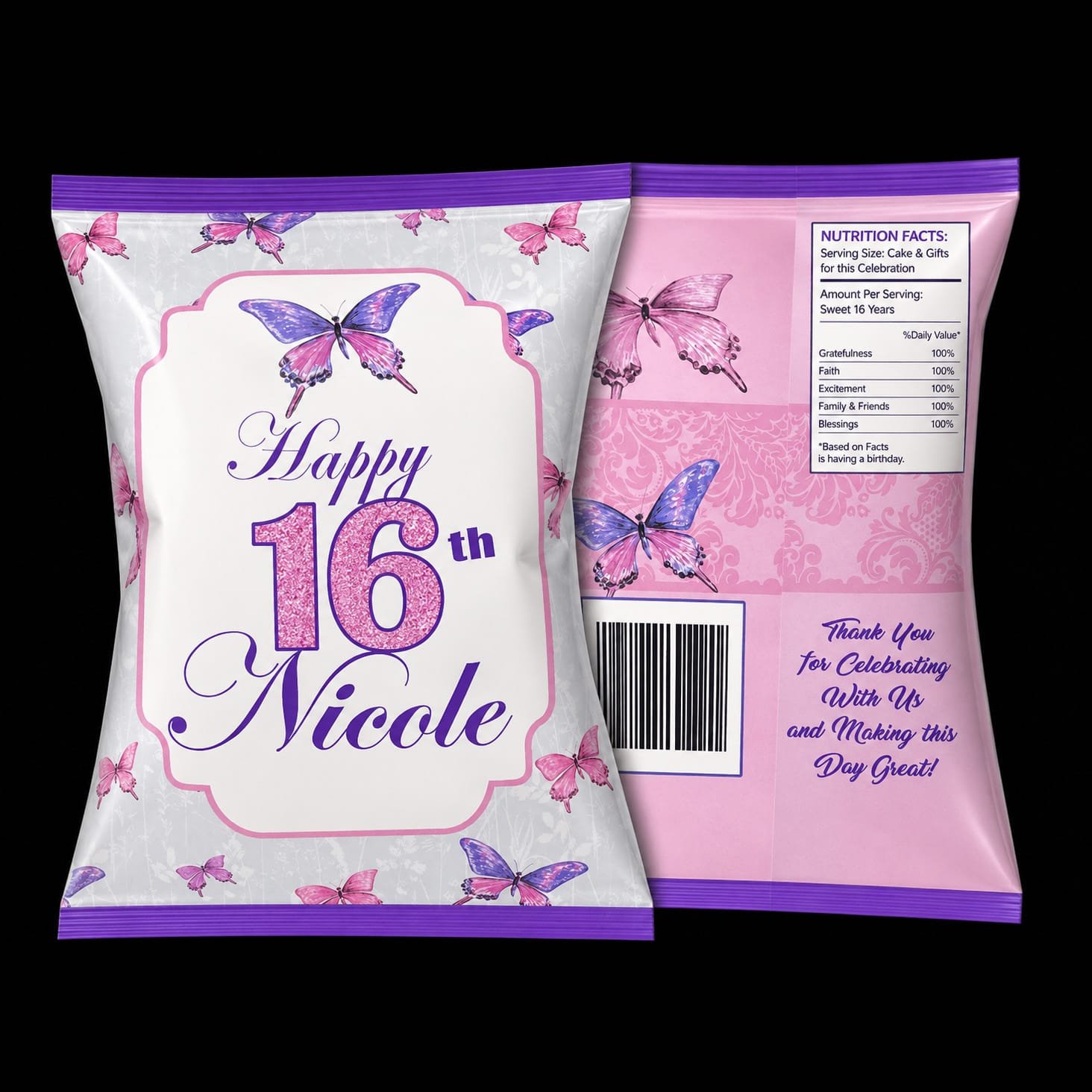 butterfly chip bags the brat shack Party Store