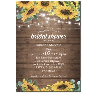 sunflower bridal invites
