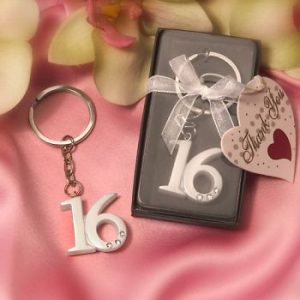 Sweet 16 keychain party favor