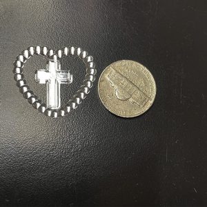 Heart with Cross Ornament Charm