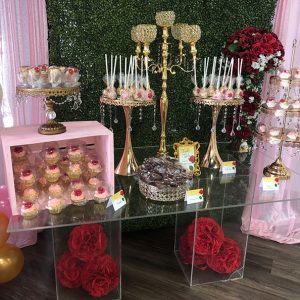 Standard Acrylic Dessert Table Package- Beauty and the beast Rose theme