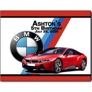 BMW label for birthday party