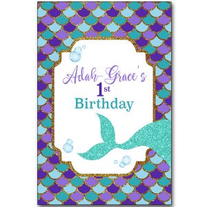 Mermaid Tail label for birthday party