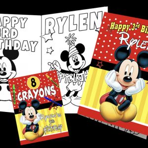 Mickey Mouse Coloring Sheet and Crayon Pack