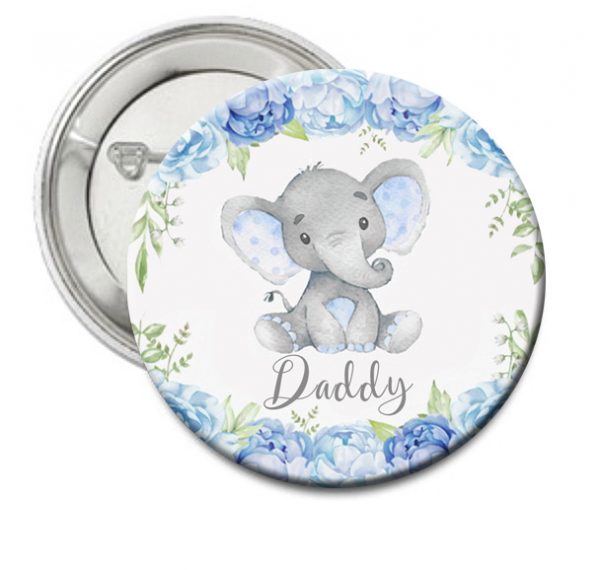 Baby Elephant Theme Family Daddy Button