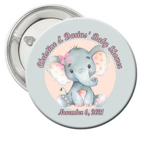 Baby Elephant Girl Theme Button the brat shack