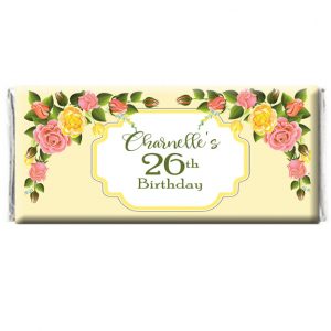 Elegant Floral Birthday Chocolate Wrapper