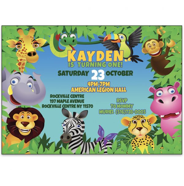 Safari Animal Invitation