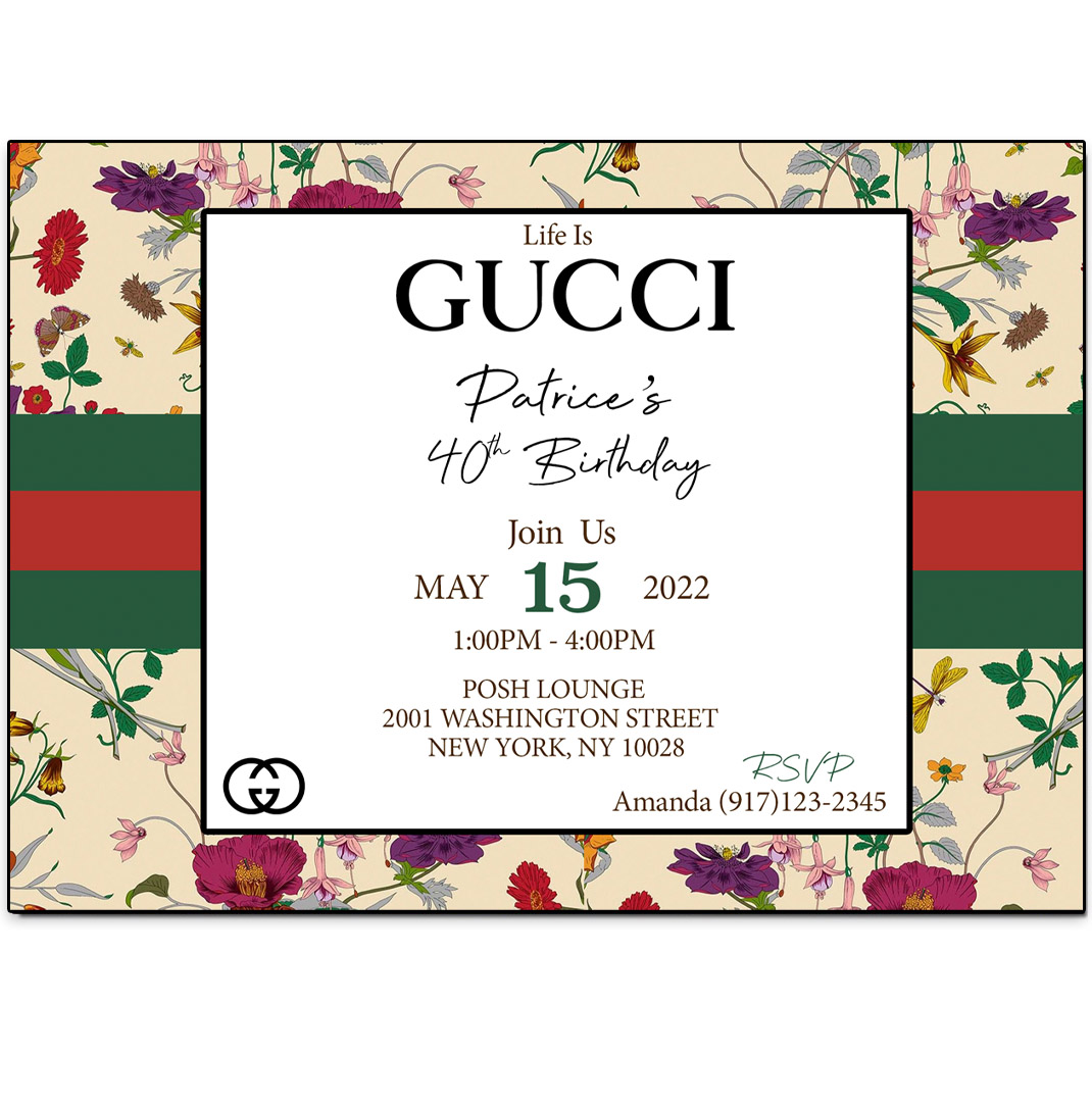 Gucci Floral Invitation - The Brat Shack Party Store