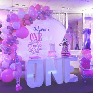 one table balloon arch and decoration