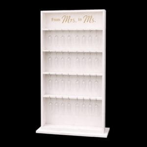 white wedding champagne wall