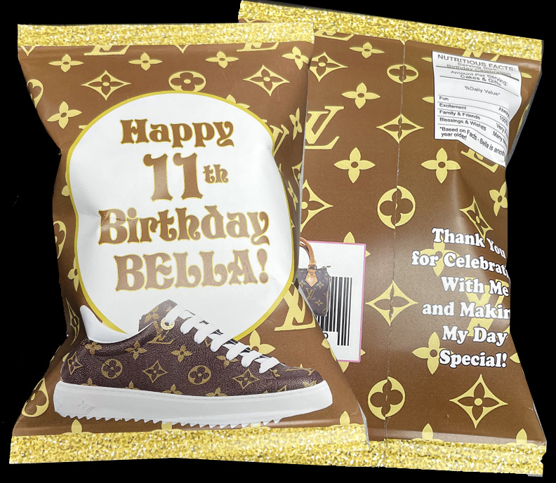 Designer Louis Vuitton Inspired Party Favor Chip Bags - The Brat Shack, NY