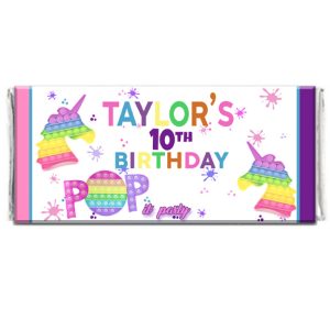 Pop It Theme Birthday Chocolate Wrapper