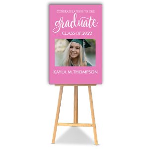 pink graduation welcome sign