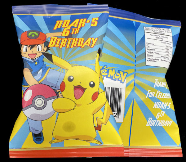 THE BRAT SHACK Pokémon chip bag favor