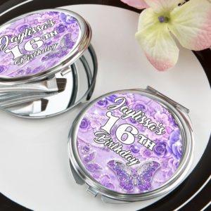 the brat shack lavender butterfly mirror compact
