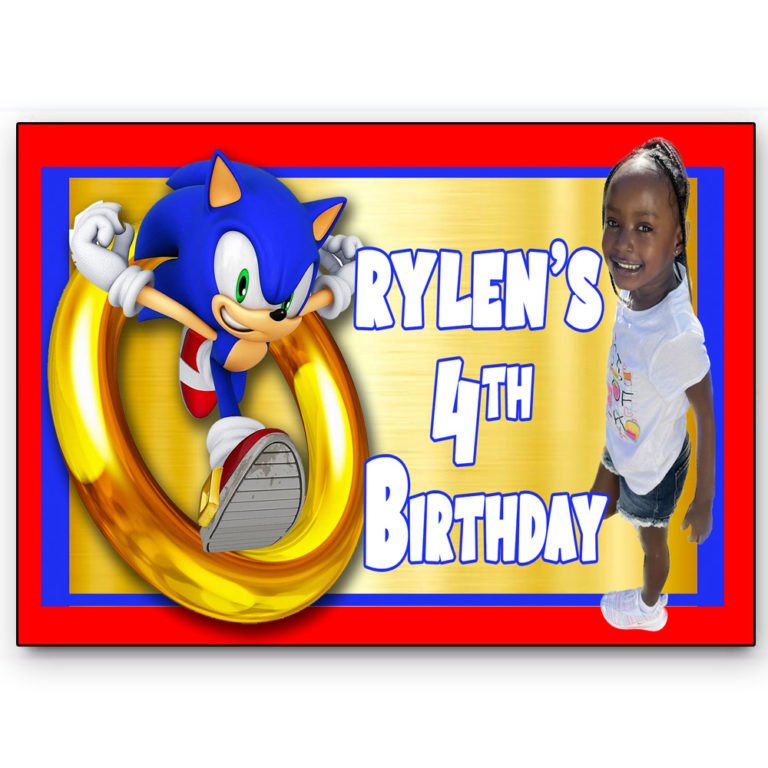 Sonic the Hedge Hog Label - The Brat Shack Party Store