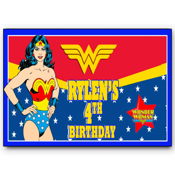 the brat shack Wonder Woman party label