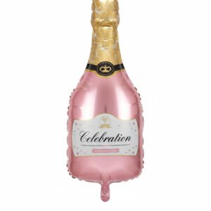 Large Pink Champagne Bottle Shaped Mylar Balloon