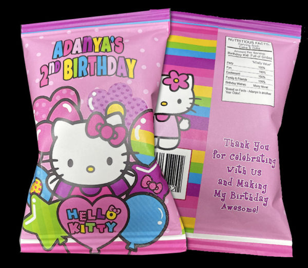 the brat shack hello kitty chip bag favor