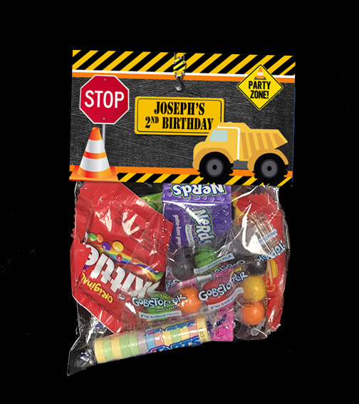 Construction Goodie Bags with Candy - The Brat Shack Party Store