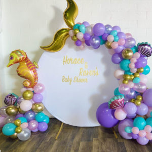 the brat shack mermaid balloon arch
