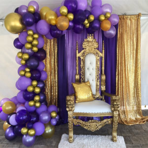 throne chair and balloon party package t