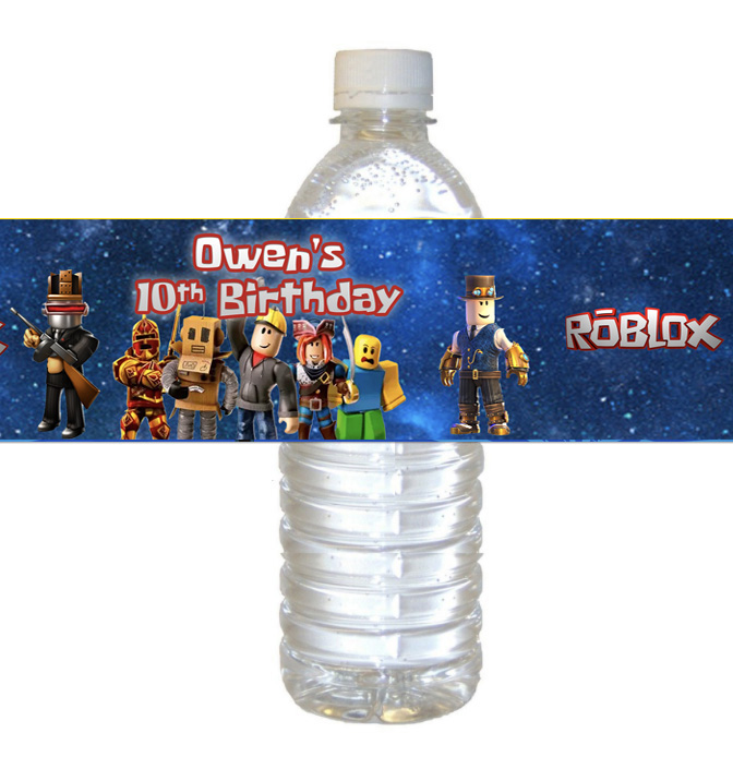 ▷ Roblox Girl water bottle label digital