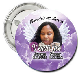 the brat shack In Loving Memory Angel Wings Button Pin On