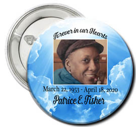 In Loving Memory Cloud Button Pin On