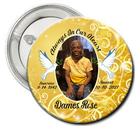 In Loving Memory Dove Button Pin On